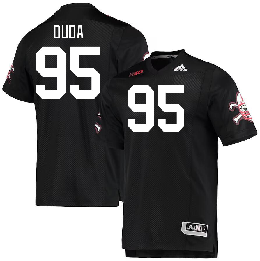 Men #95 Ethan Duda Nebraska Cornhuskers College Football Jerseys Stitched Sale-Black